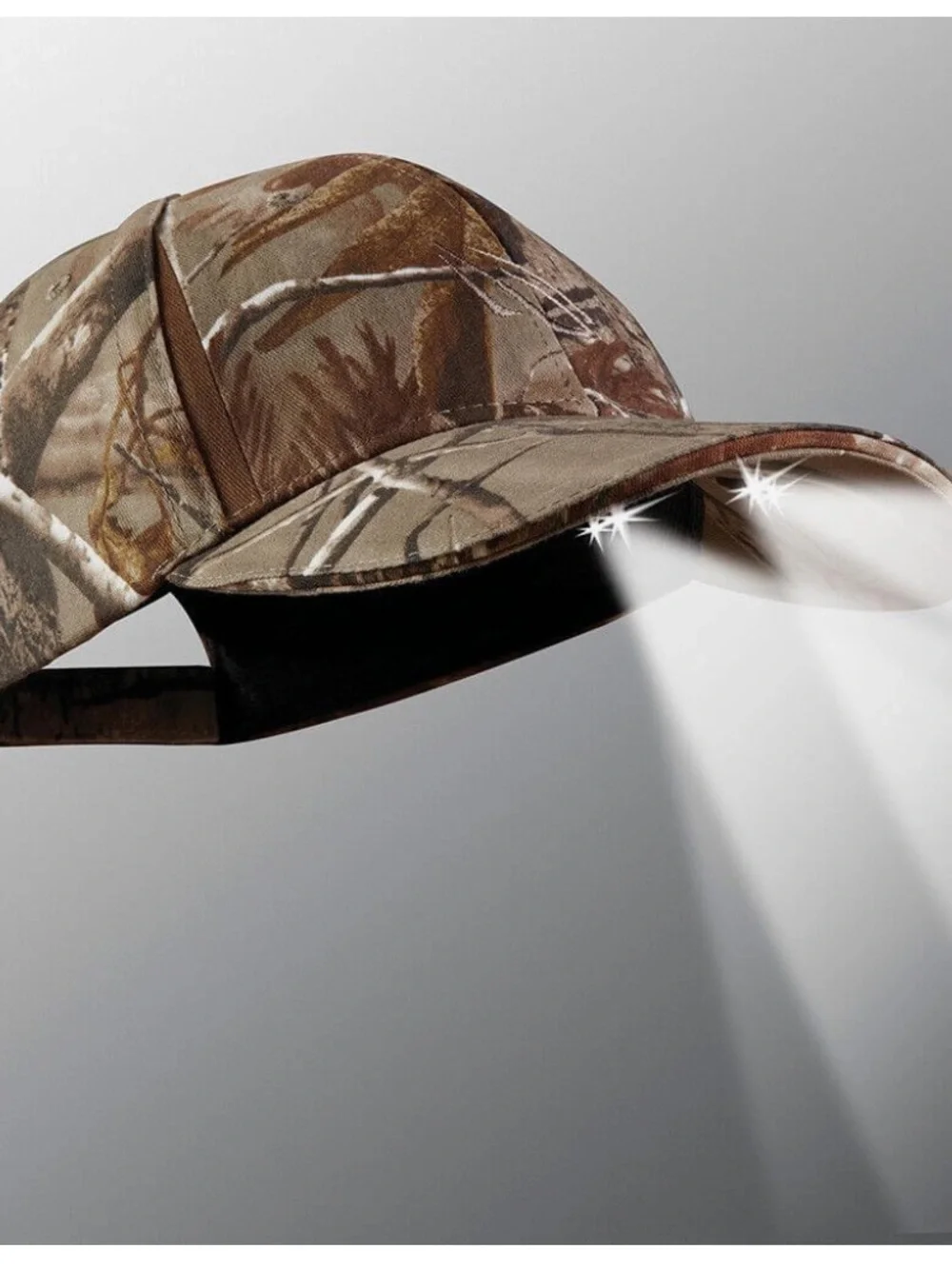 Realtree Camo Kids Hat with Built-In LED Lights - Brown/Tan/Green